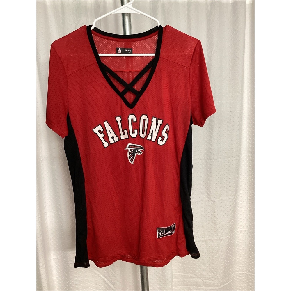 Atlanta‎ Falcons NFL Women's Crisscross V-Neck Shirt Large NFL Team Apparel